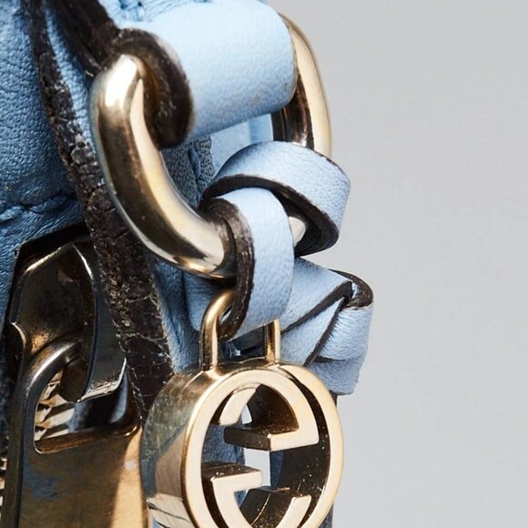 Gucci Light Blue Micro Guccissima Leather Crossbody Bag - Picture 9 of 10